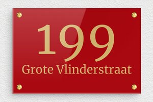 Adresborden - Gegraveerd plexiglas - rouge-or - screws - nl-nl-huis-adres-bord-050-2-1756780454601