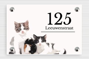 Katten bordje - Geëxpandeerd PVC - custom - screws-caps - nl-nl-huis-bord-kat-021-1-1756805901163
