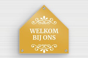 Aluminium naambordje voordeur  - Houten bord 'Welkom bij ons' voor de deur - or-blanc - screws-caps - nl-nl-huis-deur-bord-alu-002-3-1756809787031