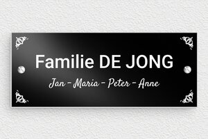 Aluminium naambordje voordeur  - Bedrukt aluminium  - noir-blanc - screws - nl-nl-huis-deur-bord-alu-002-5-1756809920585