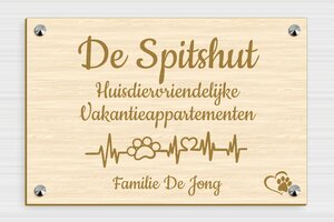 Hout naambordje voordeur - Gegraveerd hout - erable - screws-caps - nl-nl-huis-deur-bord-hout-001-1-1756803542948