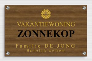 Hout naambordje voordeur - Bedrukt hout - noyer - screws-spacer - nl-nl-huis-deur-bord-hout-001-5-1756803561433