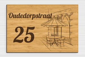 Hout naambordje voordeur - Gegraveerd hout - bambou - glue - nl-nl-huis-deur-bord-hout-002-1-1756803571097