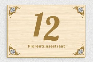 Hout naambordje voordeur - Gegraveerd hout - erable - screws-caps - nl-nl-huis-deur-bord-hout-003-3-1756803610991