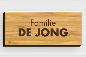 Hout naambordje voordeur - Gegraveerd hout - bambou - glue - nl-nl-huis-deur-bord-hout-004-3-1756804852313