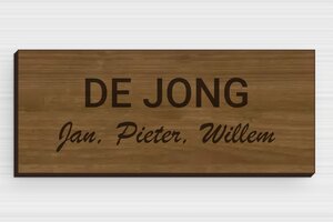 Hout naambordje voordeur - Gegraveerd hout - noyer - glue - nl-nl-huis-deur-bord-hout-006-3-1756804861886