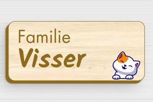 Hout naambordje voordeur - Bedrukt hout - erable - glue - nl-nl-huis-deur-bord-hout-007-3-1756804865480