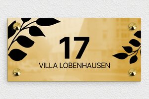 Messing naambordje voordeur - Bedrukte messing - poli-noir - screws-caps - nl-nl-huis-deur-bord-messing-002-4-1756808571283