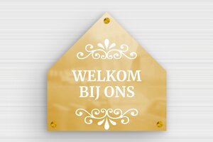 Messing naambordje voordeur - Houten bord 'Welkom bij ons' voor de deur - poli-noir - screws-spacer - nl-nl-huis-deur-bord-messing-003-1-1756808584168