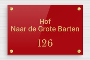 Plexiglas naambordje voordeur - Gegraveerd plexiglas - rouge-or - screws - nl-nl-huis-deur-bord-plexi-002-1-1756803644183 Plexiglas naambordje voordeur - Gegraveerd plexiglas - rouge-or - screws - nl-nl-huis-deur-bord-plexi-002-1-1756803644183