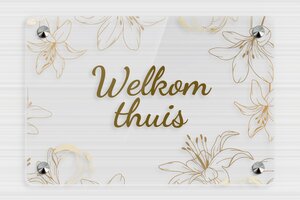 Plexiglas transparant naambordje voordeur - Bord 'Welkom bij ons met bloemenmotief' - transparent - screws-caps - nl-nl-huis-deur-bord-plexi-trans-002-1-1756803765244 Plexiglas transparant naambordje voordeur - Bord 'Welkom bij ons met bloemenmotief' - transparent - screws-caps - nl-nl-huis-deur-bord-plexi-trans-002-1-1756803765244