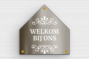 PVC naambordje voordeur - Houten bord 'Welkom bij ons' voor de deur - bronze-noir - screws-spacer - nl-nl-huis-deur-bord-pvc-003-1-1756807524004