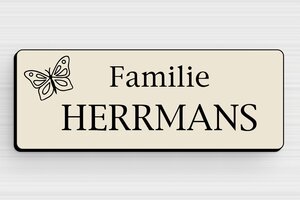 Naamplaatjes - Gegraveerd PVC - ecru-noir - glue - nl-nl-huis-deur-bord-pvc-013-3-1756805323337