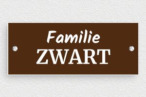 PVC naambordje voordeur - Gegraveerd PVC - brun-blanc - screws - nl-nl-huis-deur-bordje-pvc-004-4-1756803718989