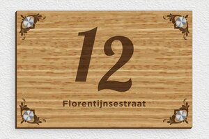 Houten huisnummerbord - Gegraveerd hout - chene - screws-caps - nl-nl-huisnummer-bord-hout-002-3-1756803458504