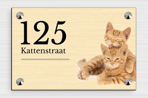 Houten huisnummerbord - Bedrukt PVC - erable-noir - screws-caps - nl-nl-huisnummer-bord-hout-002-4-1756807497392