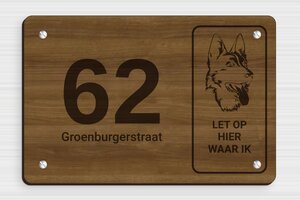 Houten huisnummerbord - Gegraveerd hout - noyer - screws - nl-nl-huisnummer-bord-hout-003-2-1756803474993