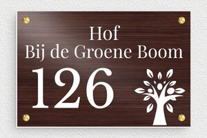 Houten huisnummerbord - Gegraveerd PVC - noyer-blanc - screws - nl-nl-huisnummer-bord-hout-003-4-1756803481705