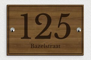 Houten huisnummerbord - Gegraveerd hout - noyer - screws-caps - nl-nl-huisnummer-bord-hout-004-2-1756803494231