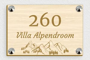 Houten huisnummerbord - Gegraveerd hout - erable - screws-caps - nl-nl-huisnummer-bord-hout-004-3-1756803497584