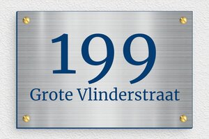 Aluminium huisnummerbord - Gegraveerd PVC - acier-bleu - screws - nl-nl-huisnummer-bord-roestvrijstaal-002-5-1756803399111