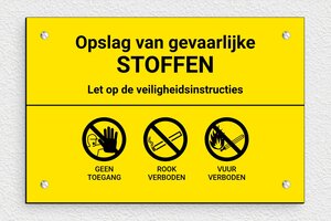 Kabelmarkering - Bord 'Opslag gevaarlijke producten' - jaune-noir - screws - nl-nl-industrie-gevaarlijke-stoffen-bord-003-1-1756722525334