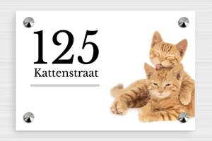 Katten bordje - Geëxpandeerd PVC - custom - screws-caps - nl-nl-kat-schild-019-1-1756805897981