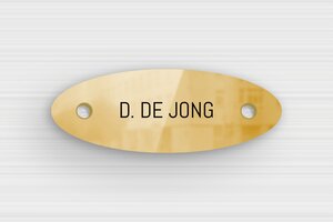 Messing Naamplaat deurbel  - Gegraveerde messing - poli-noir - holes-only - nl-nl-klingel-schild-messing-001-8-1756804573149