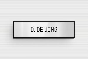 RVS Naamplaat deurbel - Gegraveerd PVC - gris-brillant-noir - glue - nl-nl-klingel-schild-metaal-001-1-1756804519233