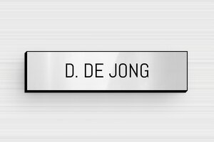 RVS Naamplaat deurbel - Gegraveerd PVC - gris-brillant-noir - glue - nl-nl-klingel-schild-metaal-001-2-1756804524033