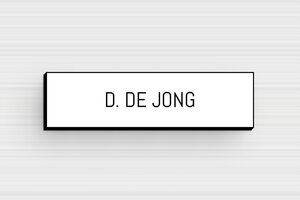 PVC Naamplaat deurbel - Gegraveerd PVC - blanc-noir - glue - nl-nl-klingel-schild-pvc-001-16-1756804433979