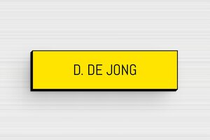 PVC Naamplaat deurbel - Gegraveerd PVC - jaune-noir - glue - nl-nl-klingel-schild-pvc-001-22-1756804455969