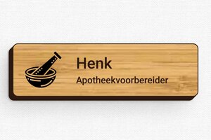 Apotheek Badges - Badge Bedrukt hout - bambou - badge - nl-nl-naam-bord-010-4-1756799648227