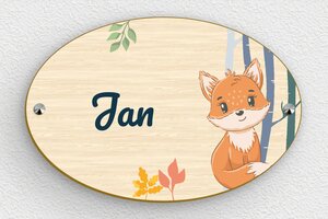 Ovale Plaat - Bedrukt hout - erable - screws-caps - nl-nl-naam-schild-012-1-1756796332523