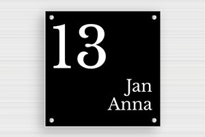 Naambordjes huis - Gegraveerd PVC - noir-blanc - screws - nl-nl-naambordjes-huis-001 Naambordjes huis - Gegraveerd PVC - noir-blanc - screws - nl-nl-naambordjes-huis-001