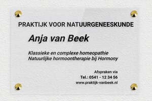 Bedrijfsnaamborden heilpraktiker - Transparant plexiglas - transparent - screws-caps - nl-nl-natuur-geneeskundepraktijk-006-1-1756723831288