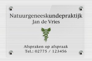 Bedrijfsnaamborden heilpraktiker - Transparant plexiglas - transparent - screws-caps - nl-nl-natuur-geneeskundepraktijk-008-4-1756723761811