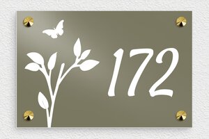 Naamplaatjes - Bedrukt aluminium  - taupe-blanc - screws-caps - nl-nl-nummer-huis-ontwerp-004-1-1756809970330