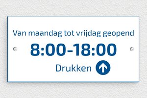 Openingstijden Borden - Gegraveerd PVC - blanc-bleu - screws - nl-nl-openingstijd-bord-winkel-004-2-1756722168907