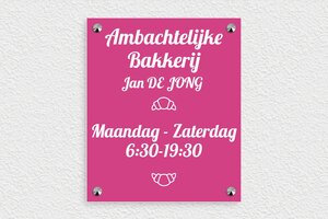 Openingstijden Borden - Gegraveerd PVC - rose-blanc - screws-caps - nl-nl-openingstijd-bord-winkel-005-2-1756722135483