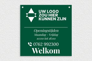 Openingstijden Borden - Gegraveerd PVC - vert-sapin-blanc - holes-only - nl-nl-openingstijd-bord-winkel-005-4-1756722110294