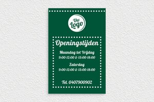 Openingstijden Borden - Gegraveerd PVC - vert-sapin-blanc - glue - nl-nl-openingstijden-bord-003-5-1756722009376