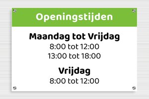 Openingstijden Borden - Geëxpandeerd PVC - custom - screws-spacer - nl-nl-openingstijden-bord-winkel-002-3-1756722017490