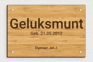 Stalbordjes paard - Gegraveerd hout - bambou - screws - nl-nl-paard-naam-geboortedatum-002-1-1756722408996