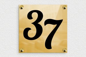 Huisnummerborden - Bedrukte messing - poli-noir - screws-caps - nl-nl-pl-laiton-024-1-1756807931291