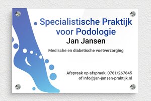 Bedrijfsborden - Bedrukt plexiglas - custom - screws-spacer - nl-nl-podologie-bord-1-1756799877389