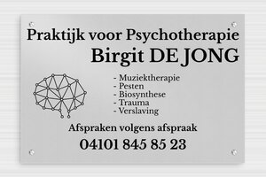 Aluminium bedrijfsborden - Bedrukt aluminium  - anodise-noir - screws - nl-nl-praktijk-bord-alu-003-4-1756809129001