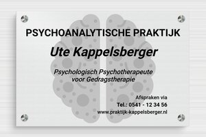 Aluminium bedrijfsborden - Bedrukt aluminium  - brosse-noir - screws-spacer - nl-nl-praktijk-bord-alu-003-5-1756809642620