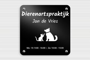 Aluminium bedrijfsborden - Bedrukt aluminium  - noir-blanc - screws-caps - nl-nl-praktijk-bord-aluminium-006-3-1756809943442