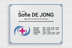 Aluminium bedrijfsborden - Bedrukt aluminium  - brosse-noir - screws-spacer - nl-nl-praktijk-bord-aluminium-007-3-1756809701286